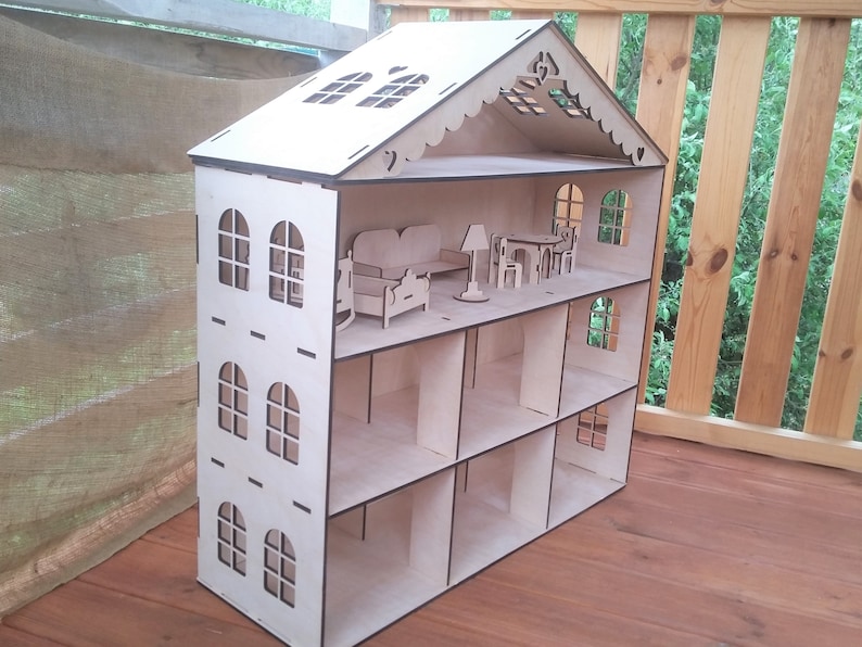 Custom Order With Doors Wooden Dollhouse Kit With Etsy