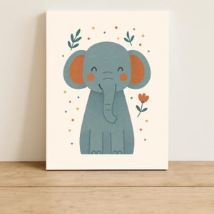 Elefant Kinderzimmer Wandkunst - Boho Dschungel Tier Druck für Babyzimmer | Gender Neutral Safari Dekor - 20x30, 9x12, 11x14