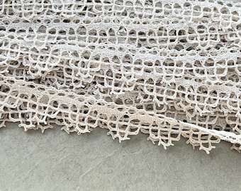 Vintage French cotton lace by the metre - unused original C1950s lace