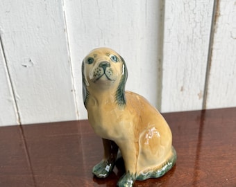 Vintage Victorian Staffordshire style dog (Spaniel) figurine with hand painted details