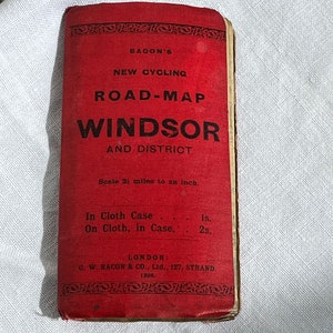 Carte routière de 1890 pour les cyclistes de Windsor, y compris Oxford, Reading, etc.