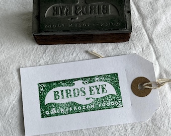 Vintage print advertising block for Birds Eye frozen foods C1950s  - rare!