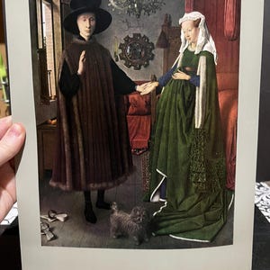 Metropolitan Seminars in Art Plate 10, The Marriage of Giovanni Arnolfini and Giovanni Cenami, Jan van Eyck, Unframed (as is)