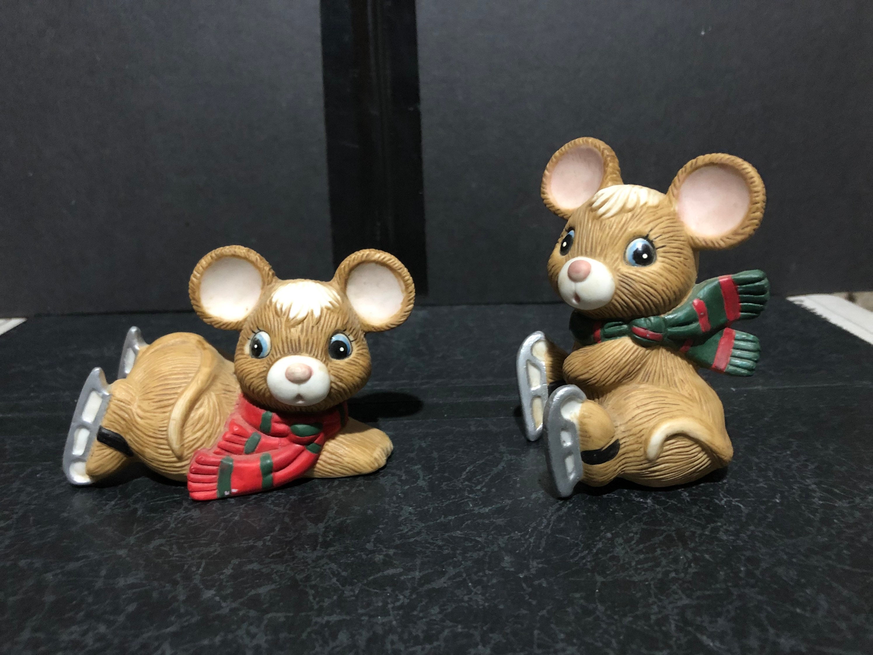 Set of 2 Figure Skating Mouse Figurines by Homco made in | Etsy