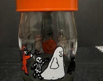 Halloween jar canister Carlton Glass costumes