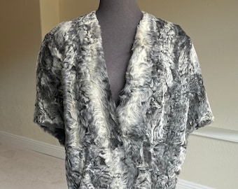 Vintage Gray Persian Lamb Fur Stole Cape