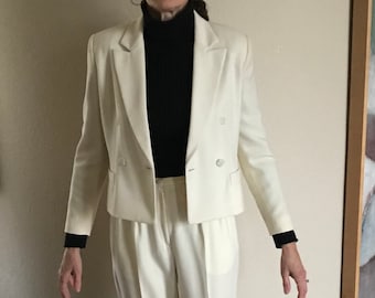winter white pant suits