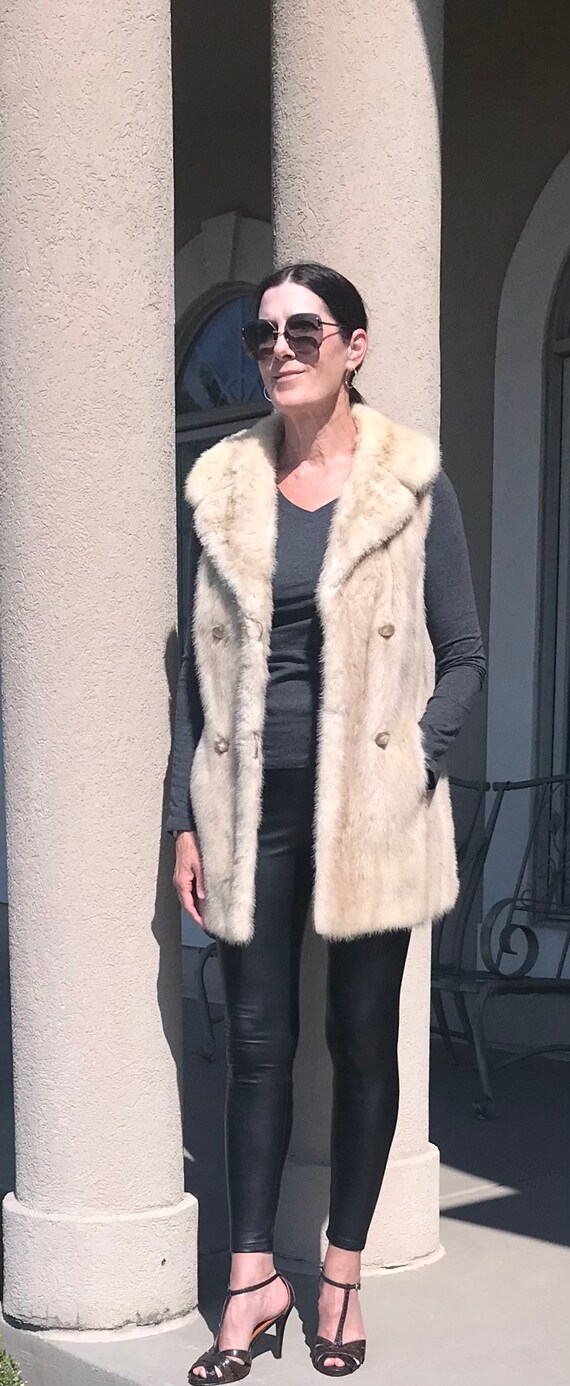 Vintage Cream White Ivory Mink Fur Vest - image 3