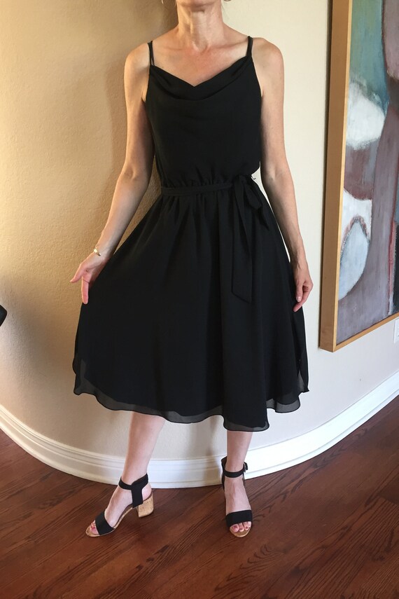 Vintage Black Crepe Disco Dress by Ferrali Modern - Etsy