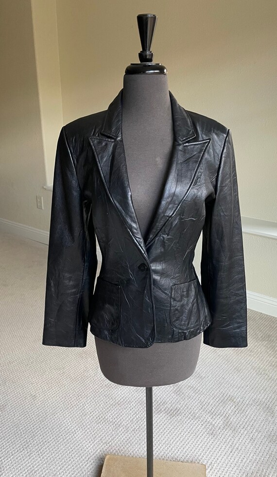 Vintage leather jacket blazer Gem