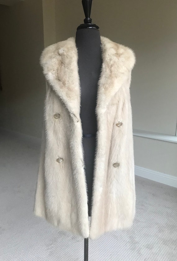 Vintage Cream White Ivory Mink Fur Vest - image 6