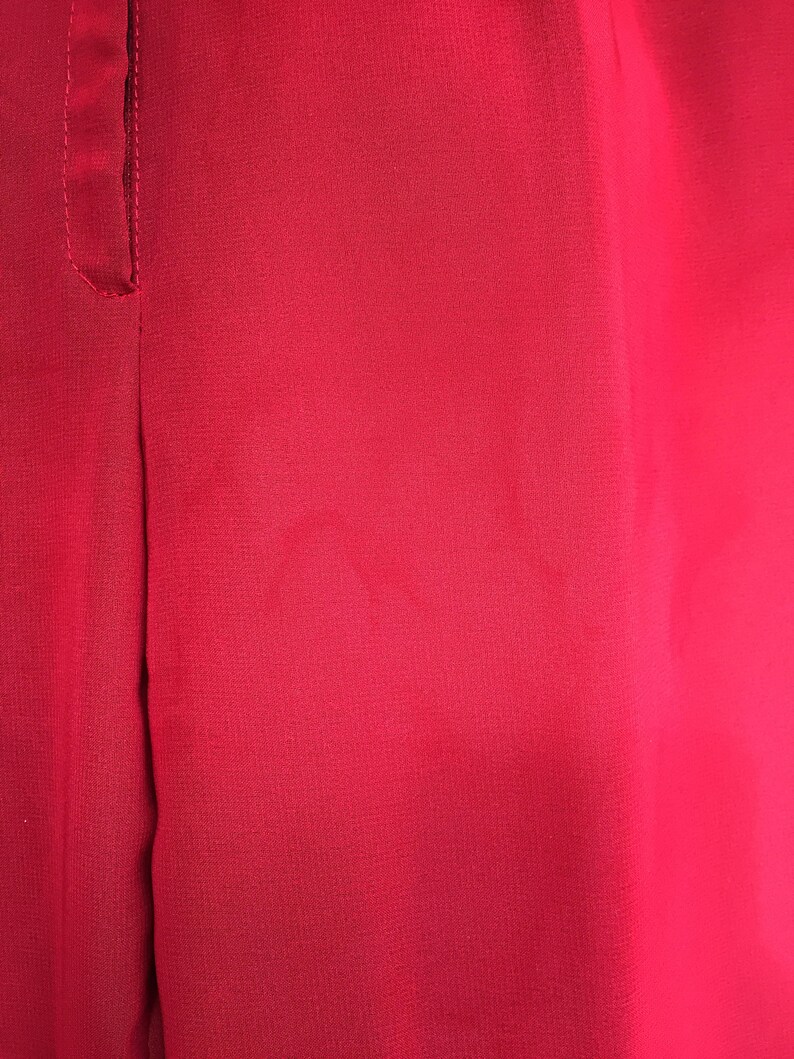 Vintage Red Black Tunic Top Bell Bottoms Set Kaftan 1970