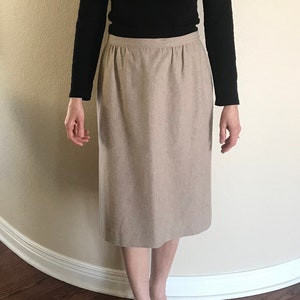 Vintage tan wollen koker rok zakken Pendleton