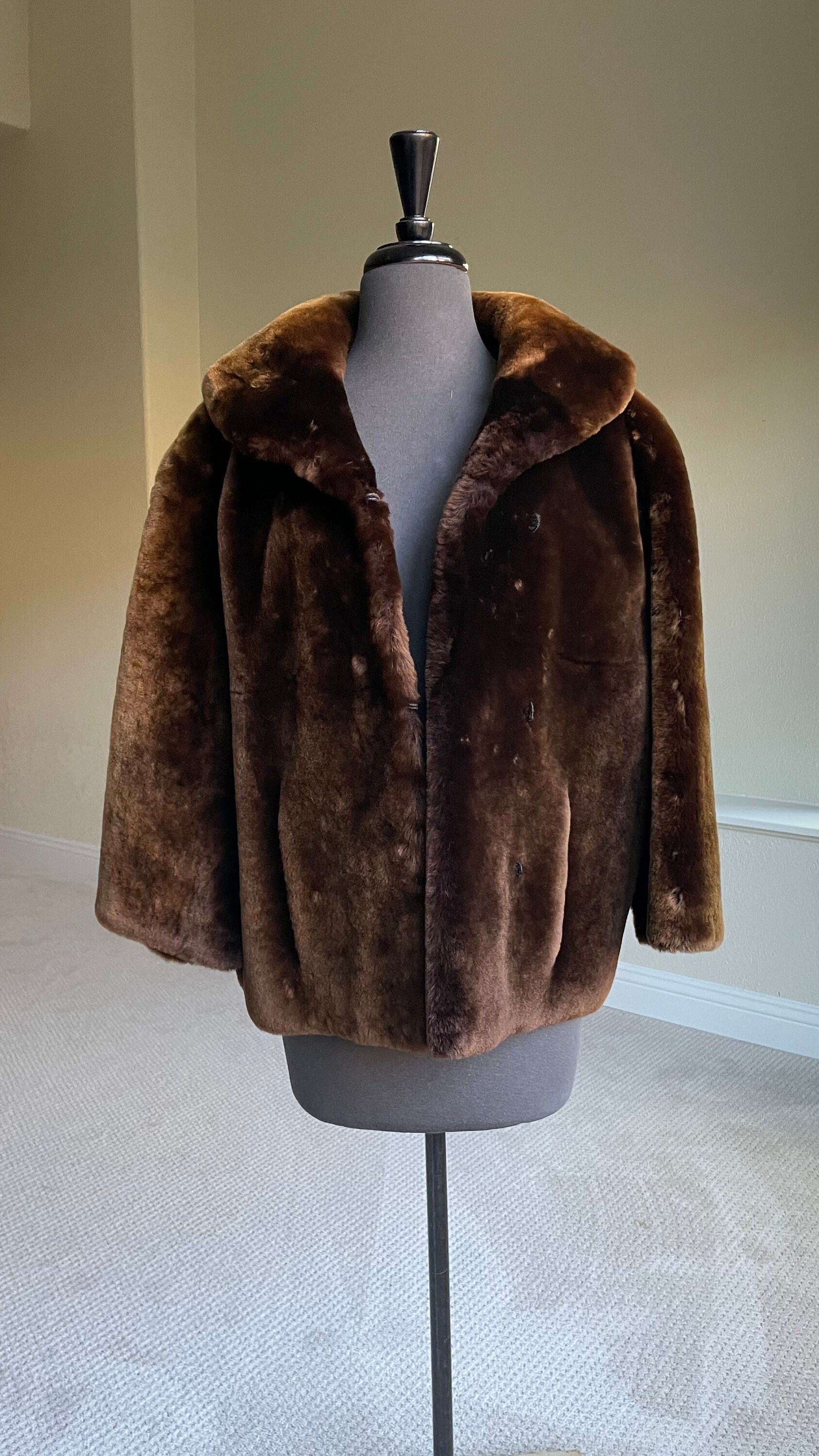 ムートンコート vintage lamb fur sheepskin mouton coat Mouton Lamb Fur Coat - Etsy