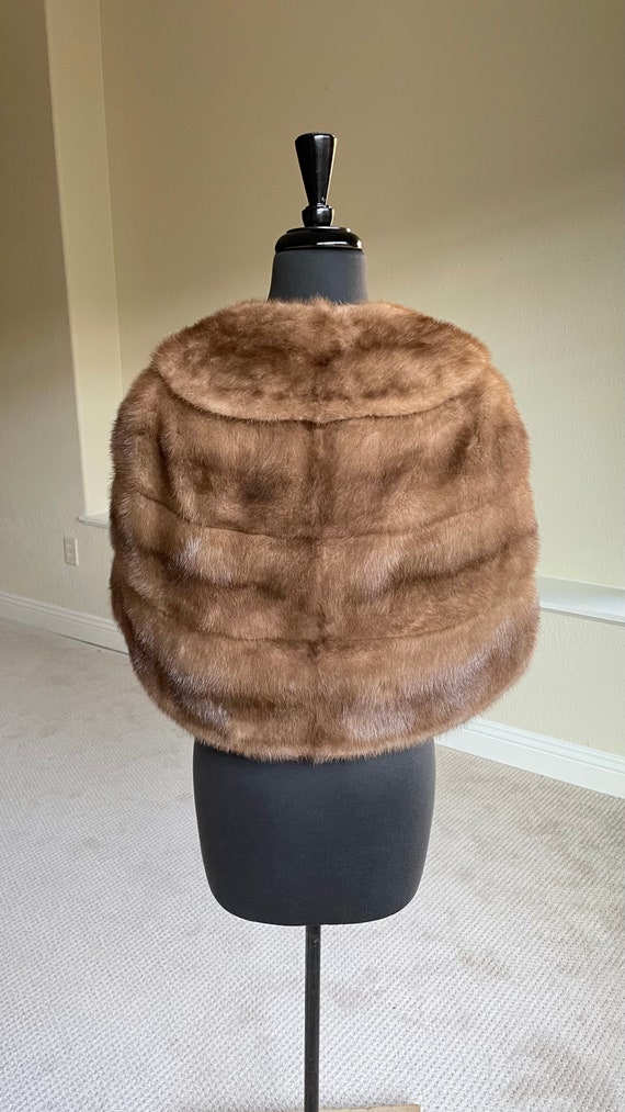 Vintage Light Brown Autumn Haze Mink Fur Stole Ca… - image 8