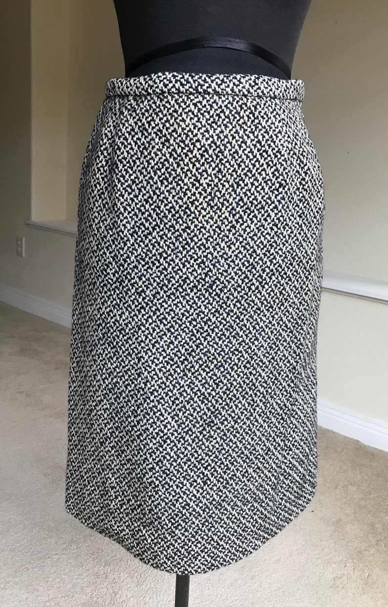 Vintage Black White Wool Tweed Suit Jacket Skirt 1940 1950 - Etsy