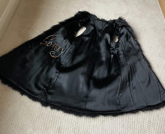 Vintage Long Black Fox Fur Vest Coat - Etsy