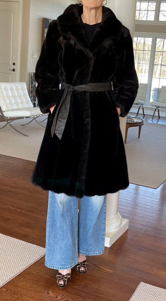 Faux Fur Full Length Black Mink Coat Value Yahia Black Vegan Long 