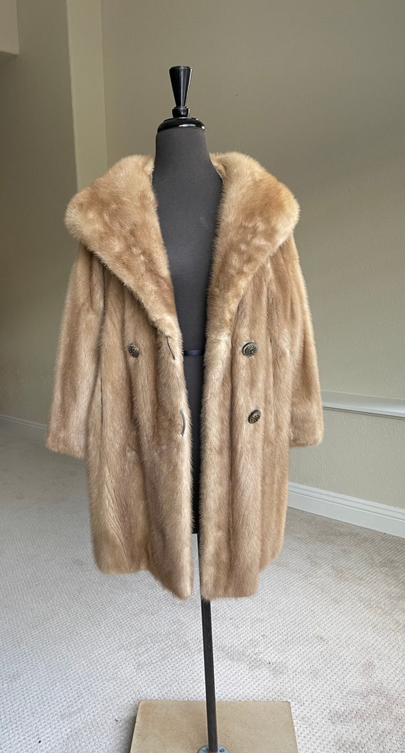 Vintage Autumn Haze Mink Fur Jacket Coat 3/4 Leng… - image 6