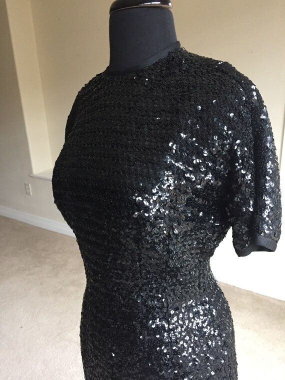 Vintage Anne Fogarty Black Sequinned Wiggle Penci… - image 7