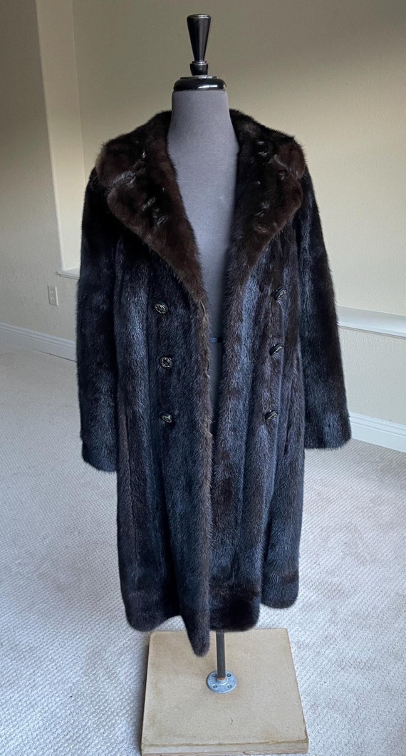ヴィンテージ ロング ダークブラウン ミンクファーコート - Etsy 日本