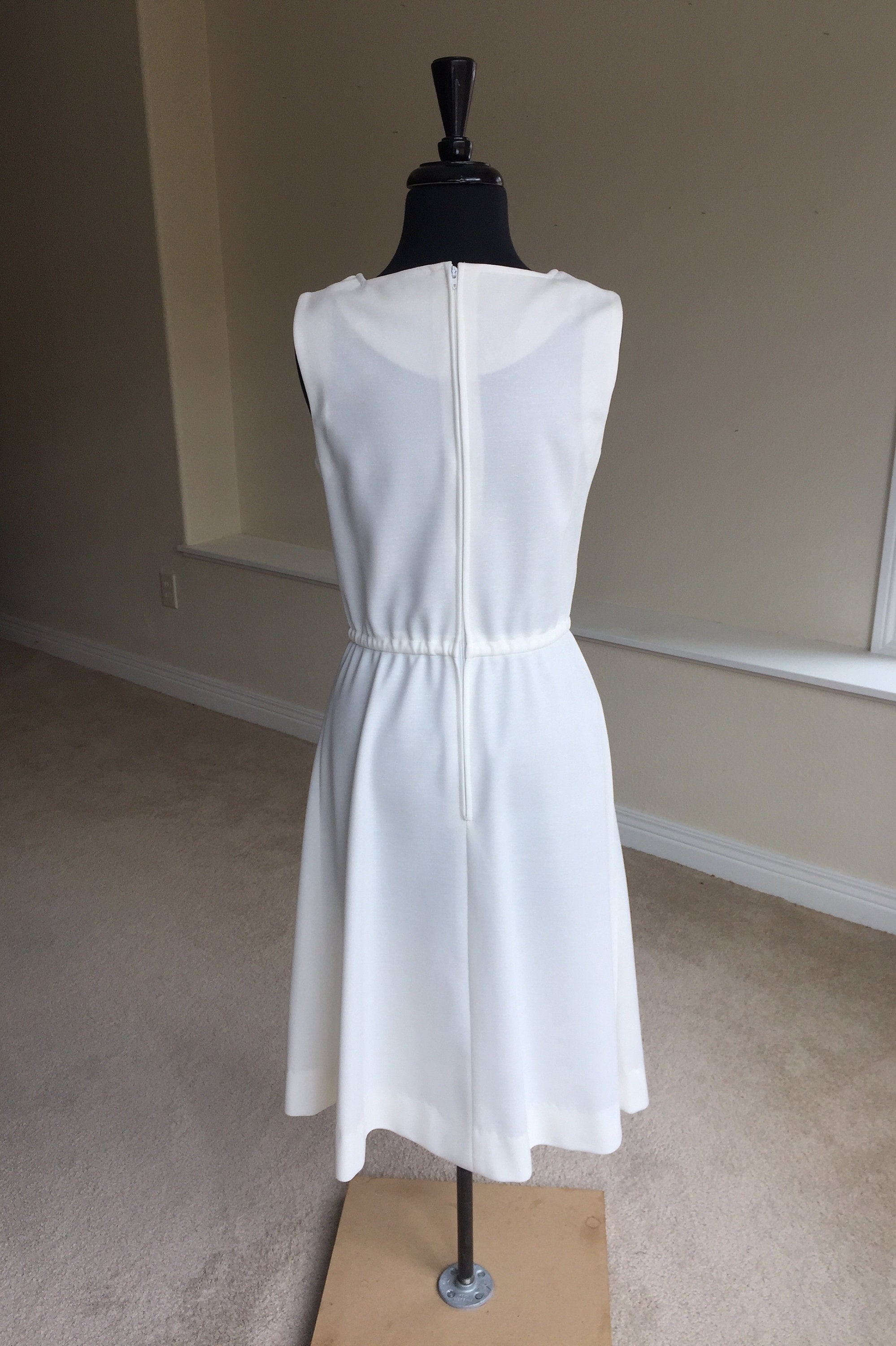 Vintage Modern White Sleeveless Minimalist Dress 1960 1970 | Etsy