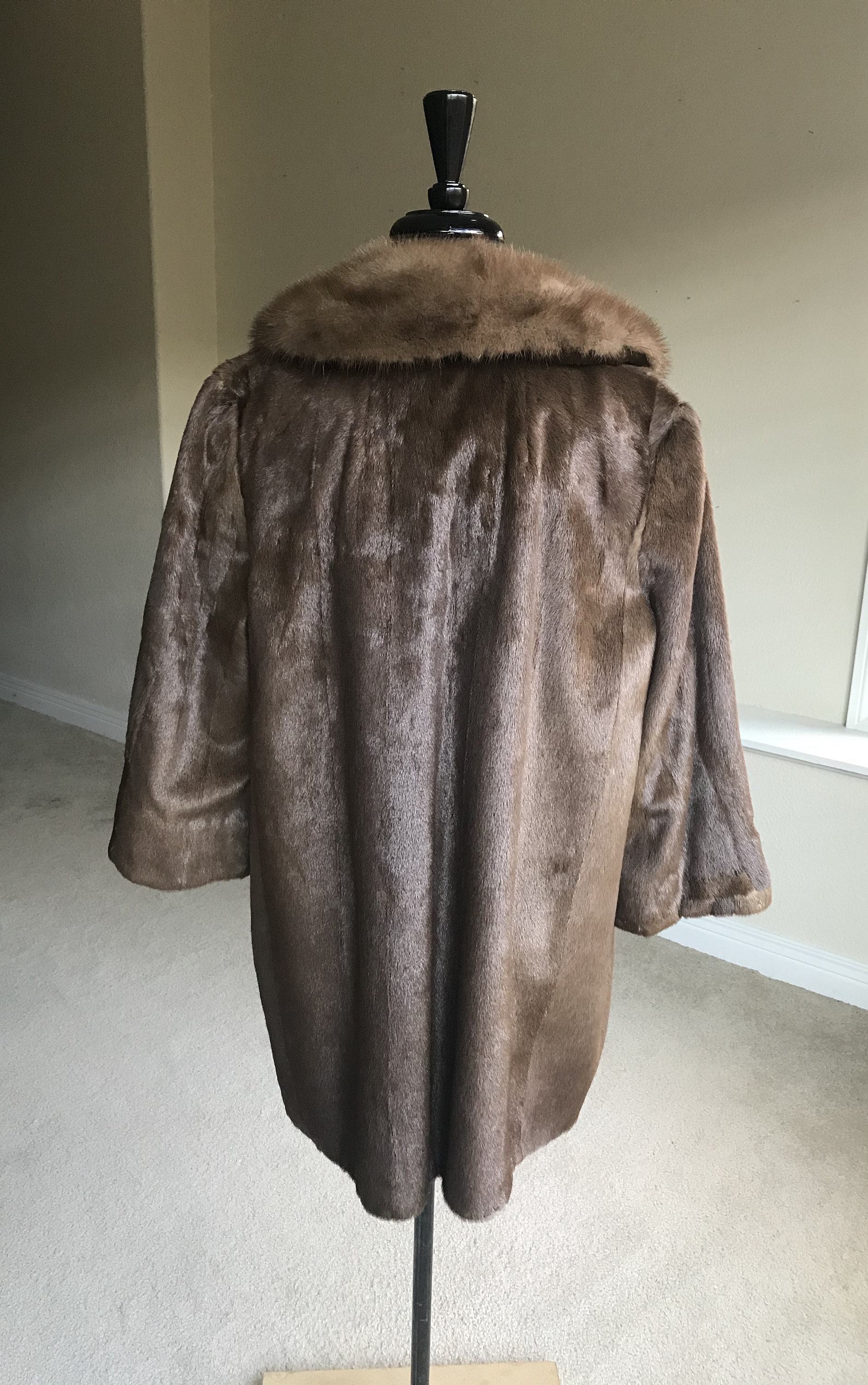 Vintage Brown Pony Horse Hair Fur Coat Jacket Mink Fur Collar Etsy