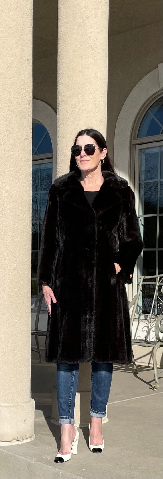 Vintage Long Dark Brown Mink Fur Coat Princess