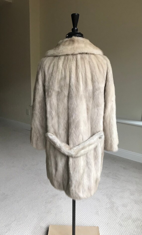 Vintage Cream White Ivory Mink Fur Jacket Coat 3/… - image 6