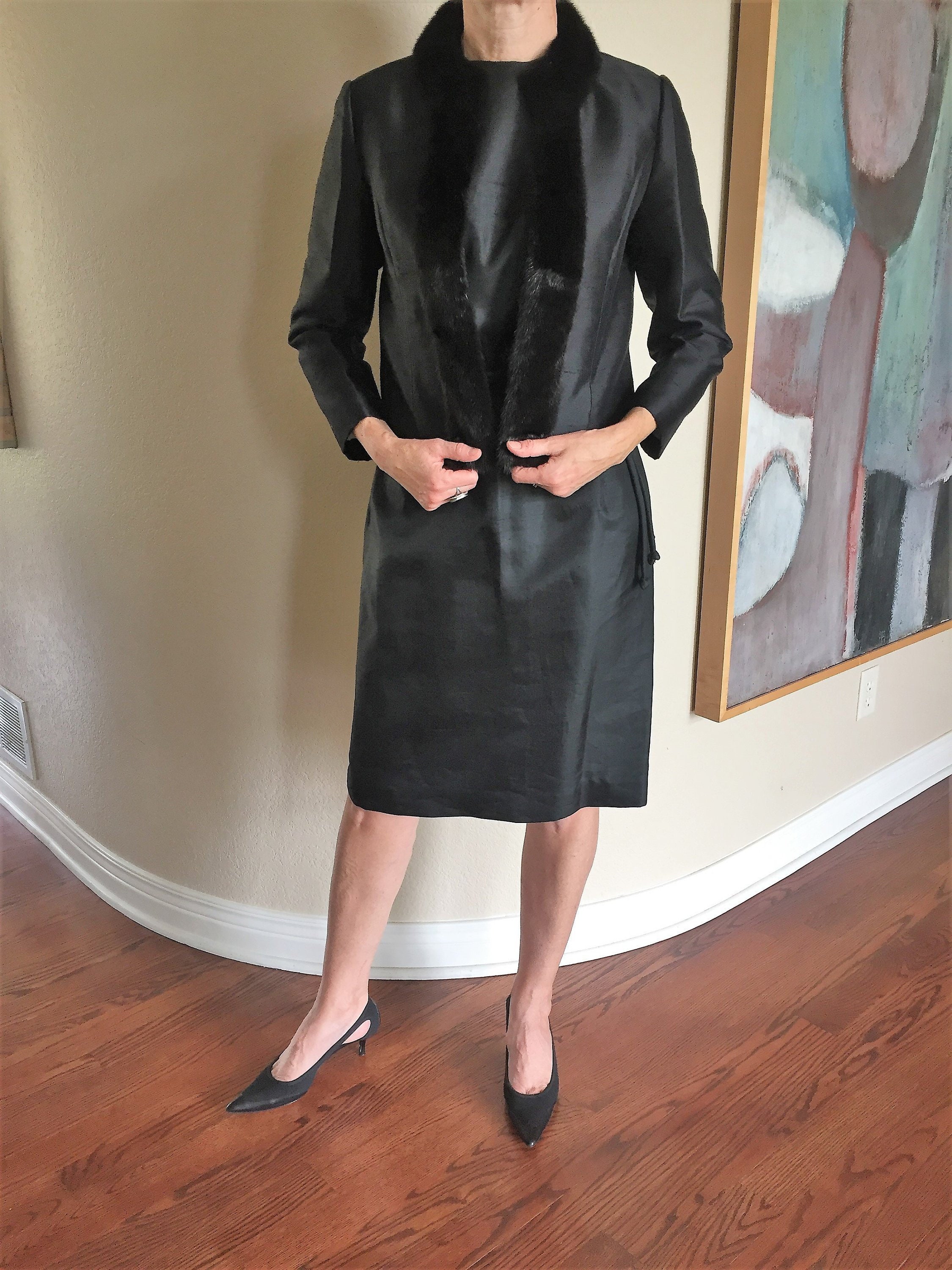 Shantung silk dress with jacket top