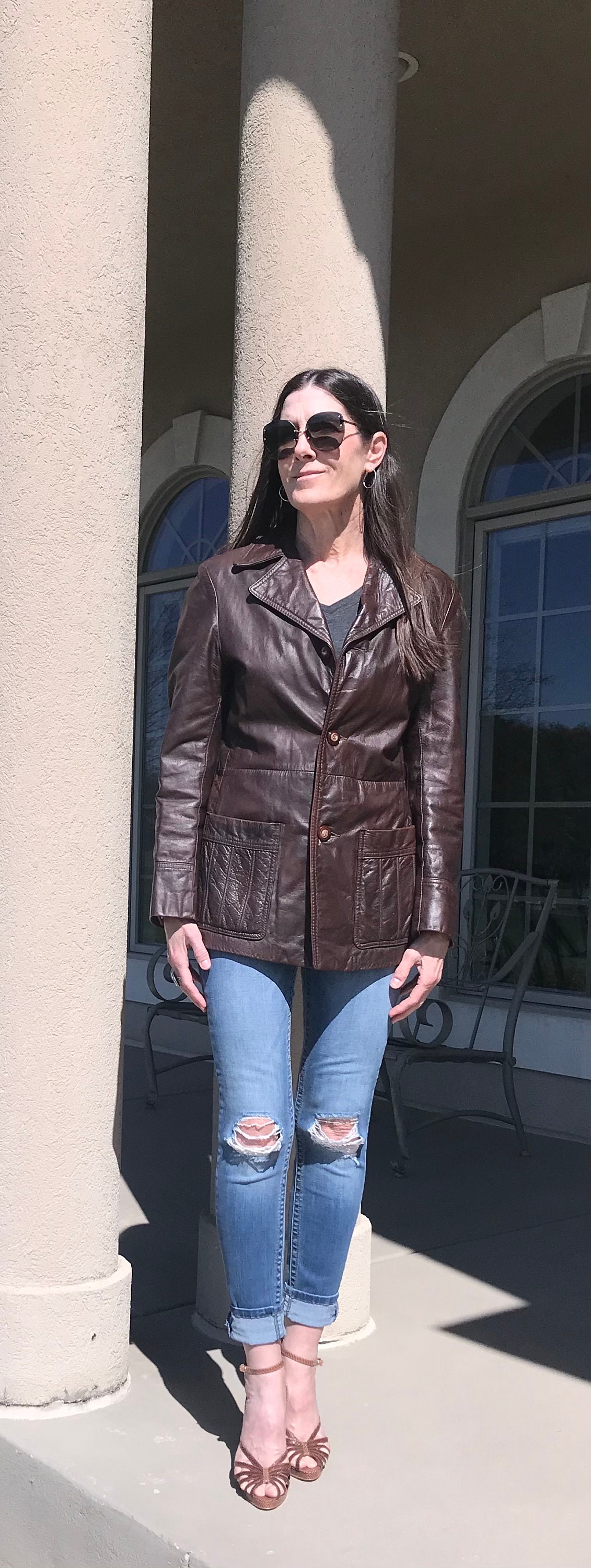 Vintage Modern Brown Deerskin Leather Blazer Jacket - Etsy