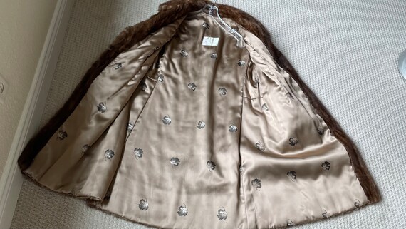 Vintage Long Chestnut Brown Mink Fur Coat Fitted … - image 6