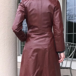 Vintage Modern Rust Brown Leather Trench Coat Belted - Etsy