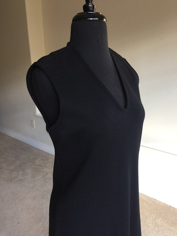 Vintage Long Modern Black Wool Knit Dress - image 8