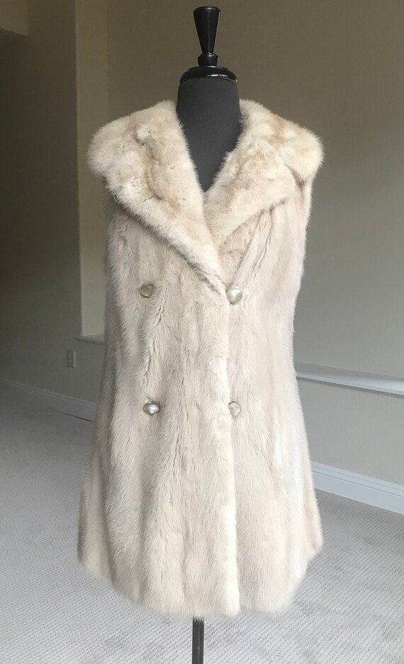 Vintage Cream White Ivory Mink Fur Vest - image 5