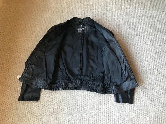 Vintage Modern Black Leather Moto Jacket Coat - image 8