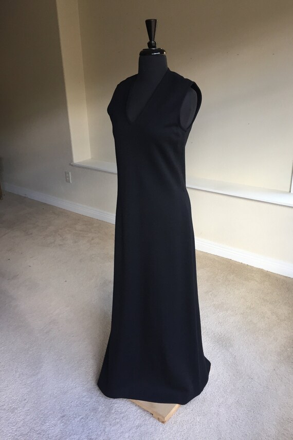 Vintage Long Modern Black Wool Knit Dress - image 10