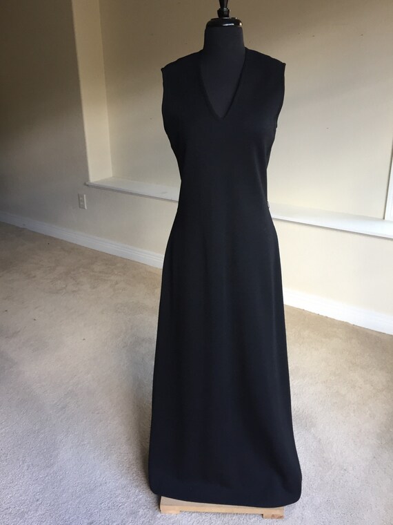 Vintage Long Modern Black Wool Knit Dress - image 4