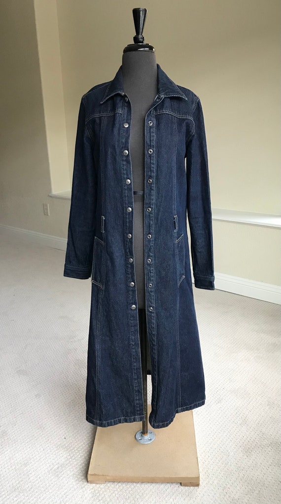 Vintage Long Denim Jean Jacket Coat