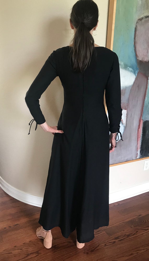 Vintage Modern Black Jumpsuit Empire Waist Palazz… - image 3