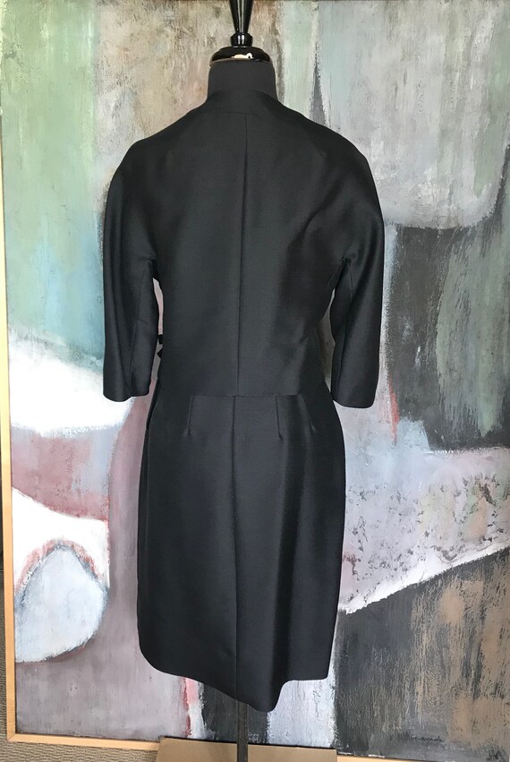 Vintage Modern Black 2 Piece Jacket Skirt Suit Set - image 7