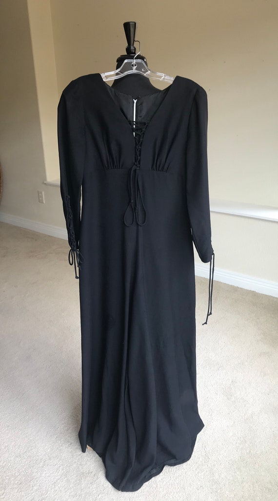 Vintage Modern Black Jumpsuit Empire Waist Palazz… - image 6