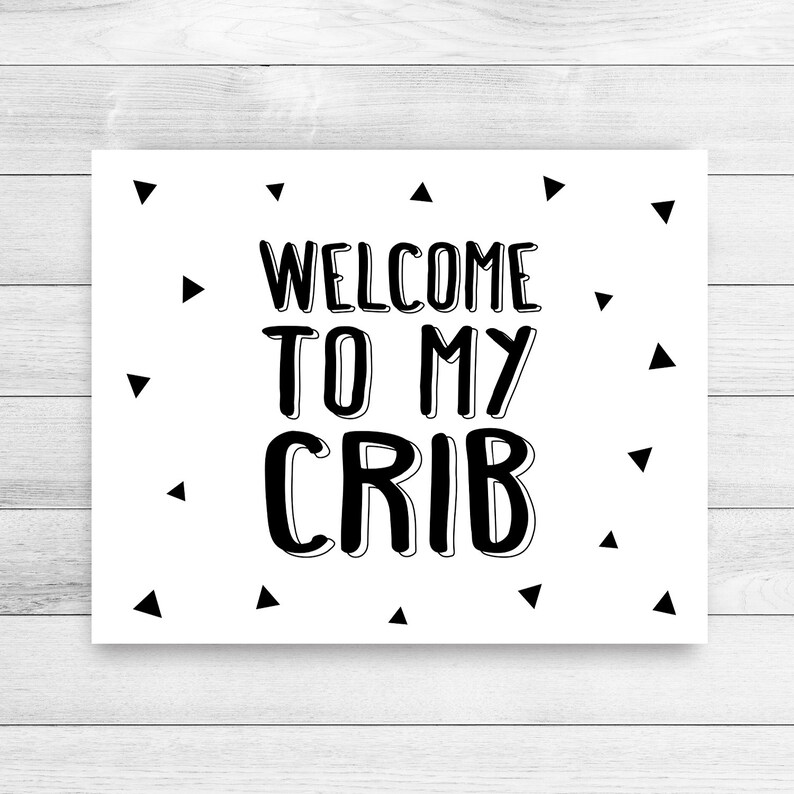 To My Crib Printable Art Monochrome Nursery Decor Etsy