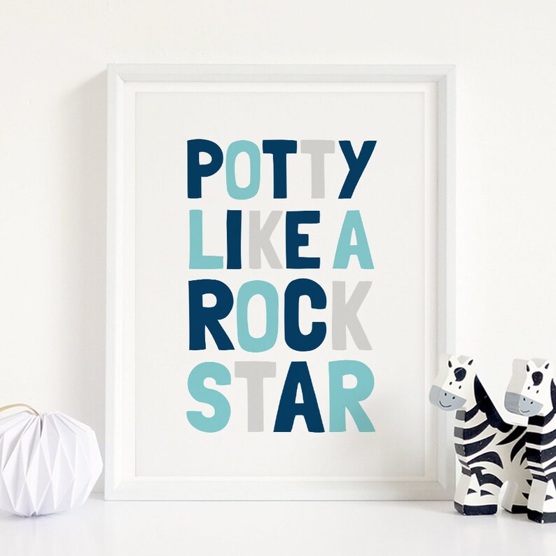 Potty Like A Rockstar Printable Art Kids Bathroom Decor - Etsy