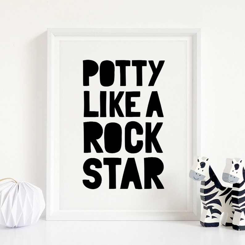 Potty Like A Rockstar Printable Art Kids Bathroom Decor - Etsy
