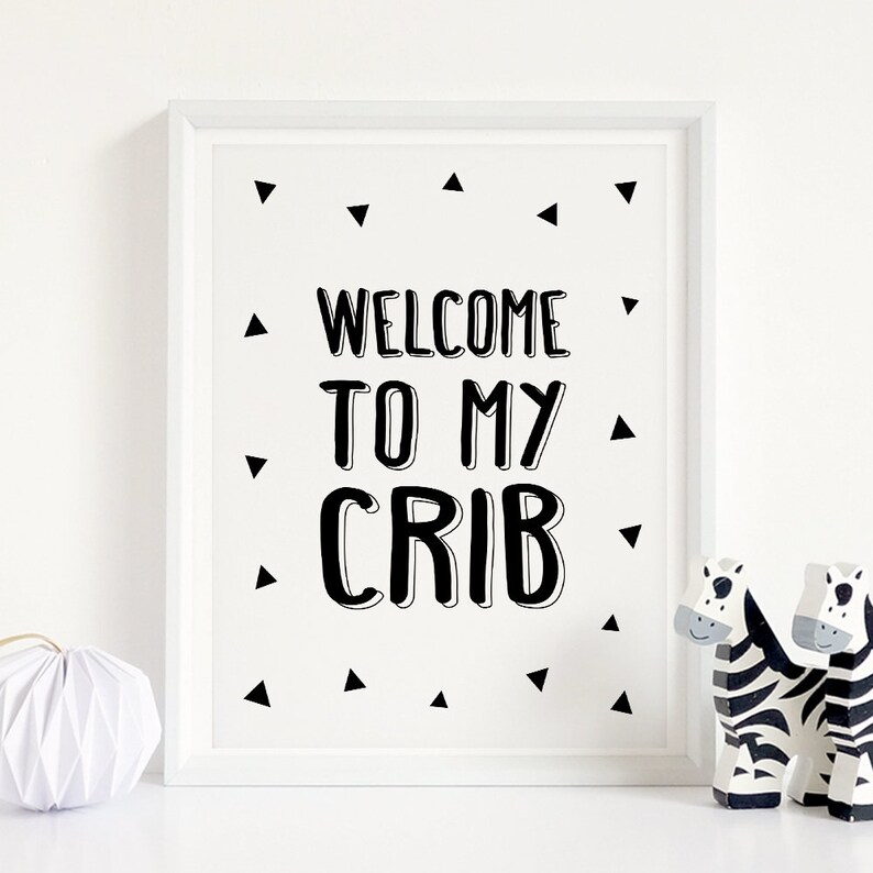 to My Crib Printable Art Monochrome Nursery Decor Etsy
