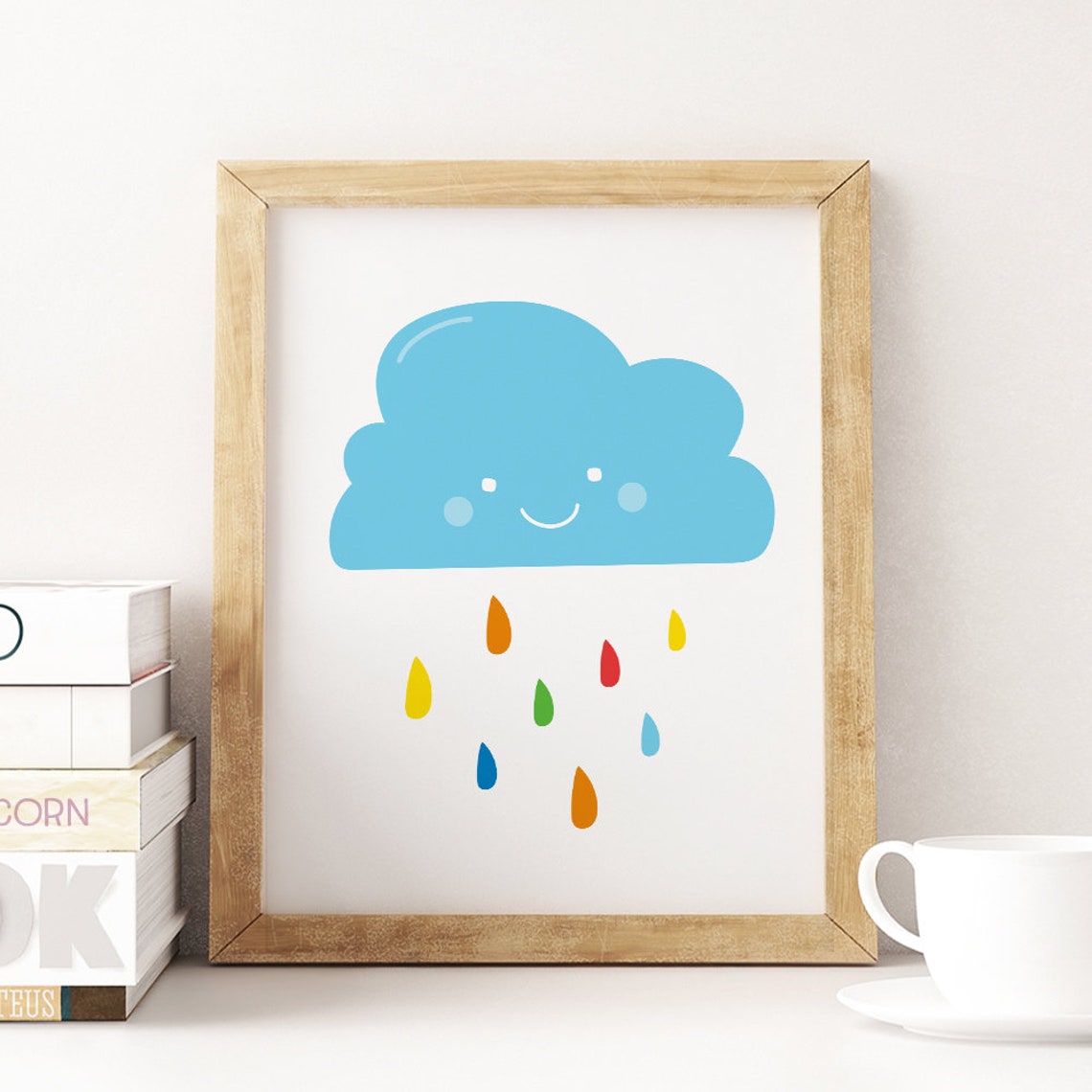 Printable Art Nursery Decor Blue Cloud Nursery Wall Art Etsy
