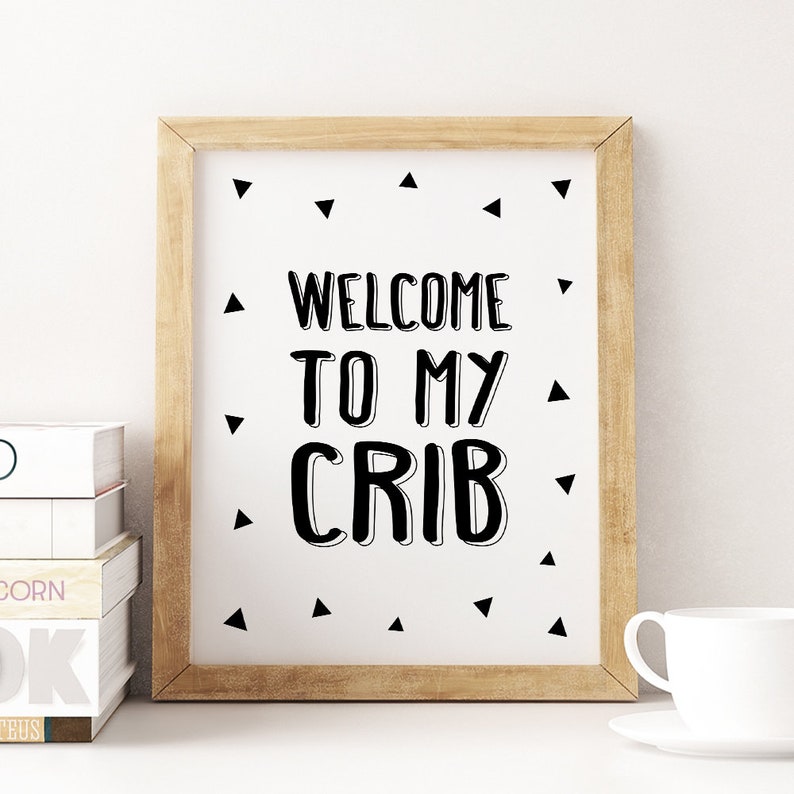 to My Crib Printable Art Monochrome Nursery Decor Etsy