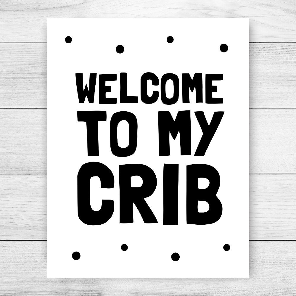 to My Crib Printable Art Monochrome Nursery Print Etsy