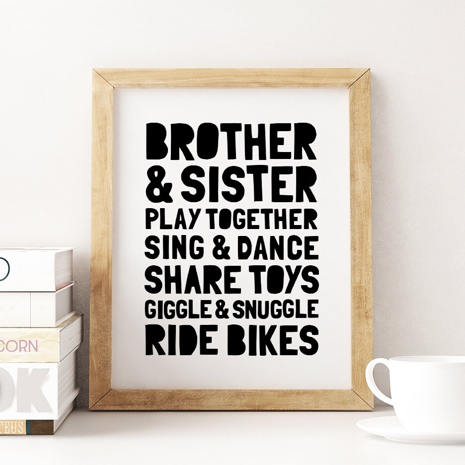 Printable Art Siblings Wall Art Brother and Sister Print Etsy